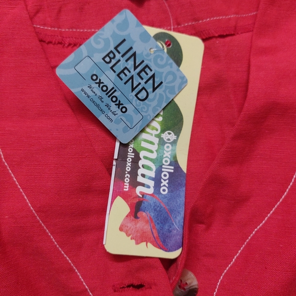 Red linen summer dress - Picture 4 of 5